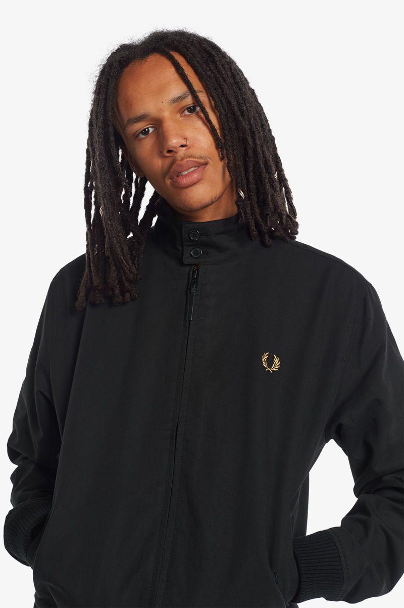 Black Fred Perry Harrington Men's Jackets | PH 1192ZUTG